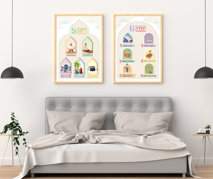 5 Pillar of Islam & 6 Pillars of Imaan - 2 Posters