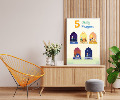 5 Daily Prayers - Poster Print - 16 x 20"